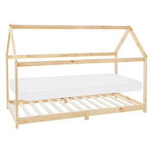 ML-DESIGN DĚTSKÁ POSTEL se střechou a matrací 90x200 cm přírodní obraz