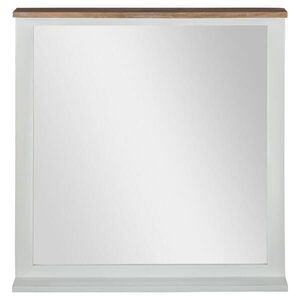 WOMO-DESIGN NÁSTĚNNÉ ZRCADLO 80x76 cm obdélníkové přírodní/bílé s dřevěným rámem ve venkovském stylu obraz