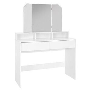 ML-DESIGN TOALETNÍ STOLEK 80 cm bílý se sklopným zrcadlem a stoličkou obraz