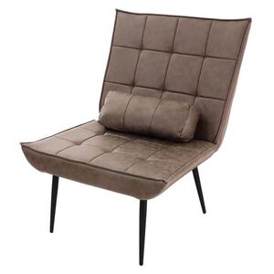 ML-DESIGN KŘESLO do obývacího pokoje z umělé kůže (PU) – hnědé relaxační křeslo s bederním polštářem obraz