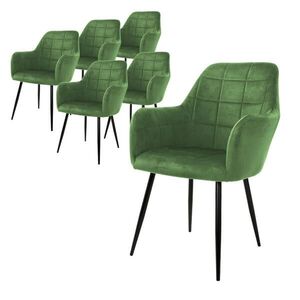 ML-DESIGN JÍDELNÍ ŽIDLE, sada 6 ks, šalvějový samet obraz