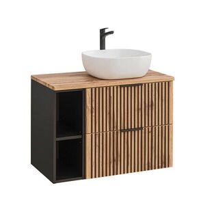 Petits-meubles UMYVADLO 80.6cm Gaia Dubové dřevo a černá barva obraz