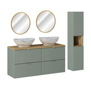 Petits-meubles KOUPELNOVÝ NÁBYTEK 120.4cm Jade 2er-Set Zelená a dřevo obraz