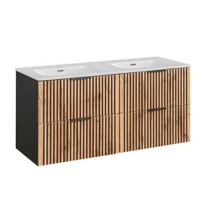 Petits-meubles DVOJUMYVADLO 120.4cm Gaia Dubové dřevo a černá barva obraz