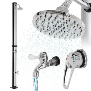 ML-DESIGN SOLÁRNÍ SPRCHA 20 L 210 cm stříbrno-černá kulatá obraz