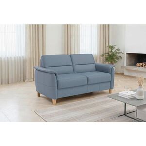 Sit & More TŘÍMÍSTNÁ POHOVKA, šedomodrá, pravá kůže obraz