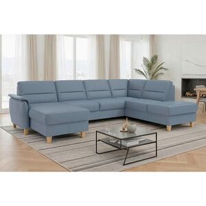 Sit & More SEDACÍ SOUPRAVA, textil, kůže, šedomodrá obraz
