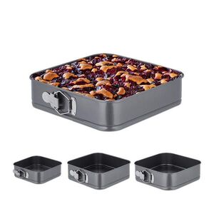 Relaxdays FORMA antracit 4-ks set čtvercová nerez nepřilnavý povrch 26x26 cm obraz