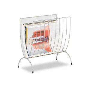 Relaxdays STOJAN NA NOVINY Stříbrný Kov 35 cm obraz