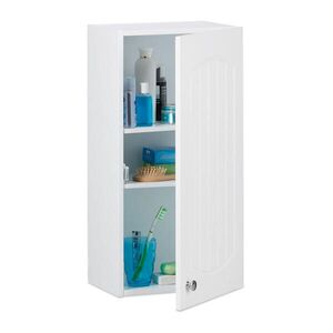 Relaxdays SKŘÍŇKA Bílá koupelnová závěsná MDF magnetické zavírání obraz