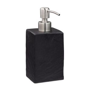 Relaxdays DÁVKOVAČ MÝDLA Černý kamenný vzhled 200 ml obraz