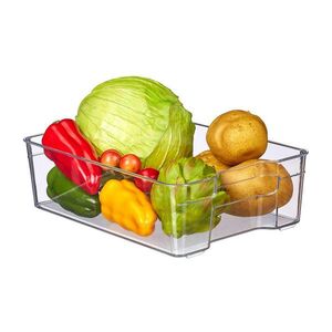 Relaxdays ORGANIZÉR Transparentní do lednice s úchyty PET 9x21, 5x32 cm obraz