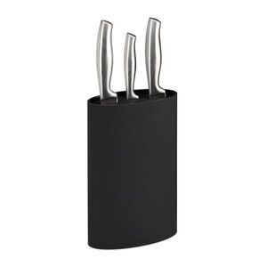 Relaxdays BLOK NA NOŽE Černý prázdný plast 22 cm obraz