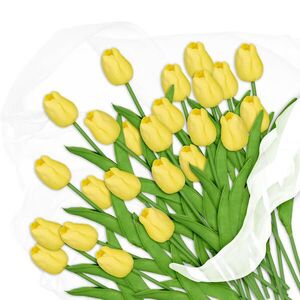 Relaxdays TULIPÁNY Žluté 24ks-set obraz