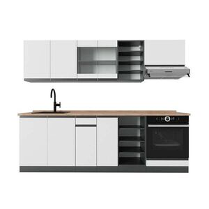 Vicco KUCHYŇSKÝ KOUT R-Line Bílá/antracitová 240 cm , PD Dub obraz