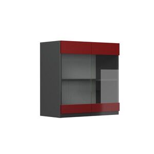 Vicco SKLENĚNÁ KUCHYŇSKÁ SKŘÍŇKA R-Line Červená 60 cm Tvar J obraz