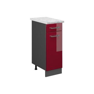 Vicco SPODNÍ SKŘÍŇKA KUCHYŇSKÉ LINKY R-Line Červená vysoký lesk 30 cm PD Mramor obraz