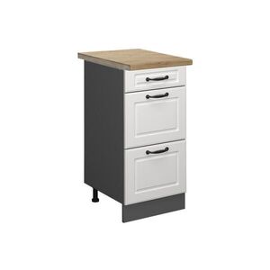 Vicco SPODNÍ SKŘÍŇKA KUCHYŇSKÉ LINKY R-Line Bílý venkovský dům 40 cm se zásuvkami, PD Dub obraz