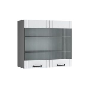 Vicco SKLENĚNÁ KUCHYŇSKÁ SKŘÍŇKA Fame-Line Bílý venkovský dům 80 cm obraz