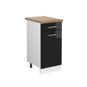 Vicco SPODNÍ SKŘÍŇKA KUCHYŇSKÉ LINKY R-Line Černý vysoký lesk 40 cm , PD Dub obraz