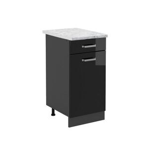 Vicco SPODNÍ SKŘÍŇKA KUCHYŇSKÉ LINKY R-Line Černý vysoký lesk 40 cm PD Mramor obraz