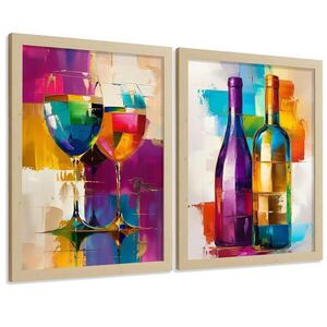 Nacnic PLAKAT Sada 2 Pop Wine A3 bez rámu obraz