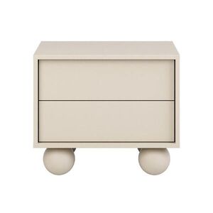 Beautysofa NOČNÍ STOLEK Adel se 2 zásuvkami a kulatými nožkami, 54 cm, bezúchytkový, kašmír obraz