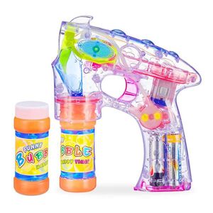 Relaxdays PISTOLE Transparentní na bubliny LED na baterie plast 2x50 ml obraz