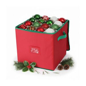 Relaxdays BOX Červený na vánoční koule 64 ks obraz