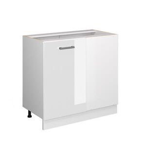 Vicco UNIVERZÁLNÍ ROHOVÁ SKŘÍŇ R-Line Bílá vysoký lesk 86 cm s dvířky, s pracovní deskou obraz