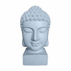 Relaxdays HLAVA BUDDHY Bílá polyresin odolná vůči povětrnosti 70 cm obraz
