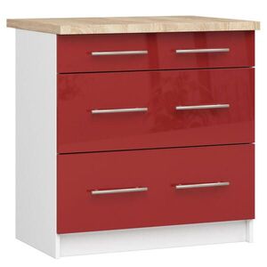 RAUMHIRSCH FURNITURE SPODNÍ SKŘÍŇ Bílá, lesklá červená 85/80/46 obraz