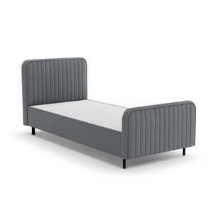 Beautysofa ČALOUNĚNÁ POSTEL Lami 90x200, jednolůžko s úložným prostorem, bez matrace, tmavě šedá obraz