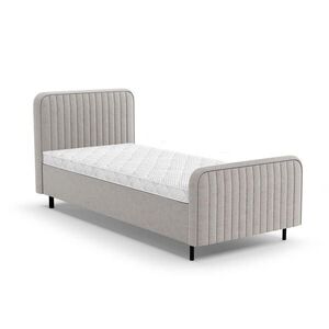 Beautysofa ČALOUNĚNÁ POSTEL Lami 90x200, jednolůžko s úložným prostorem a pěnovou matrací 10 cm, tmavě béžová obraz