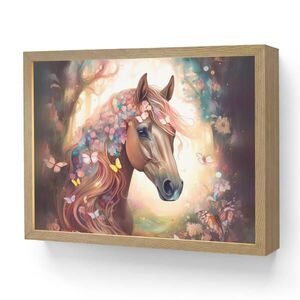 OnlyWow DOBÍJECÍ NOČNÍ LAMPIČKA Kůň - Příroda - Květiny - Motýli - Les 40x30 cm obraz
