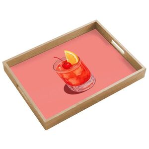 OnlyWow SERVÍROVACÍ PODNOS Sklenice - Kostky ledu - Citron - Třešeň 50x35 cm obraz