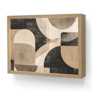 OnlyWow NÁSTĚNNÁ LAMPA S AKUMULÁTOREM Abstraktní - Tvary - Moderní - Béžová 40x30 cm obraz