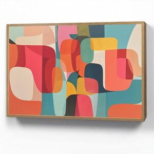 OnlyWow NÁSTĚNNÁ LAMPA S AKUMULÁTOREM Tvary - barevné - abstraktní - letadla 90x60 cm obraz