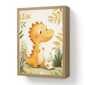 OnlyWow NÁSTĚNNÁ LAMPA S AKUMULÁTOREM Dino - Fotbal - Orange 30x40 cm obraz