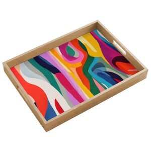 OnlyWow SERVÍROVACÍ PODNOS Abstraktní - barevné - vlny - linie 50x35 cm obraz