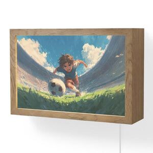 OnlyWow NÁSTĚNNÁ LAMPA Stadion - Fotbalista - Míč 30x20 cm obraz