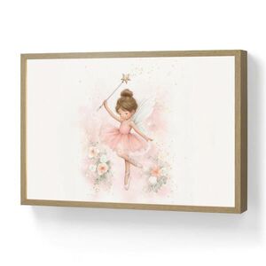 OnlyWow DOBÍJECÍ NOČNÍ LAMPIČKA Baletka - Víla - Květiny - Růžová 60x40 cm obraz