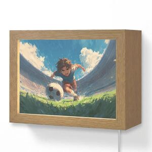 OnlyWow NÁSTĚNNÁ LAMPA Stadion - Fotbalista - Míč 20x15 cm obraz