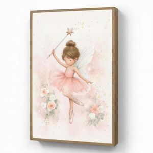 OnlyWow NÁSTĚNNÁ LAMPA S AKUMULÁTOREM Baletka - Víla - Květiny - Růžová 60x90 cm obraz