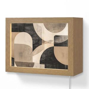 OnlyWow NÁSTĚNNÁ LAMPA Abstraktní - Tvary - Moderní - Béžová 20x15 cm obraz