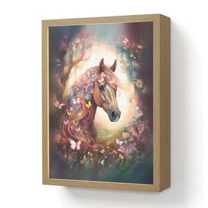 OnlyWow DOBÍJECÍ NOČNÍ LAMPIČKA Kůň - Příroda - Květiny - Motýli - Les 30x40 cm obraz