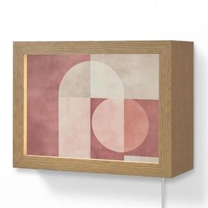 OnlyWow NÁSTĚNNÁ LAMPA Postavy - Abstraktní - Růžová 20x15 cm obraz