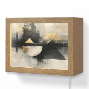 OnlyWow NÁSTĚNNÁ LAMPA Abstraktní - černá - barva - moderní 20x15 cm obraz