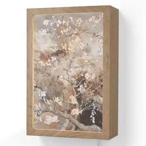 OnlyWow NÁSTĚNNÁ LAMPA Mandlový květ - Umění - Van Gogh - Béžová - Abstraktní 20x30 cm obraz