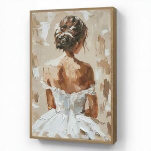 OnlyWow NÁSTĚNNÁ LAMPA S AKUMULÁTOREM Žena - malba - abstraktní - béžová - moderní 70x100 cm obraz